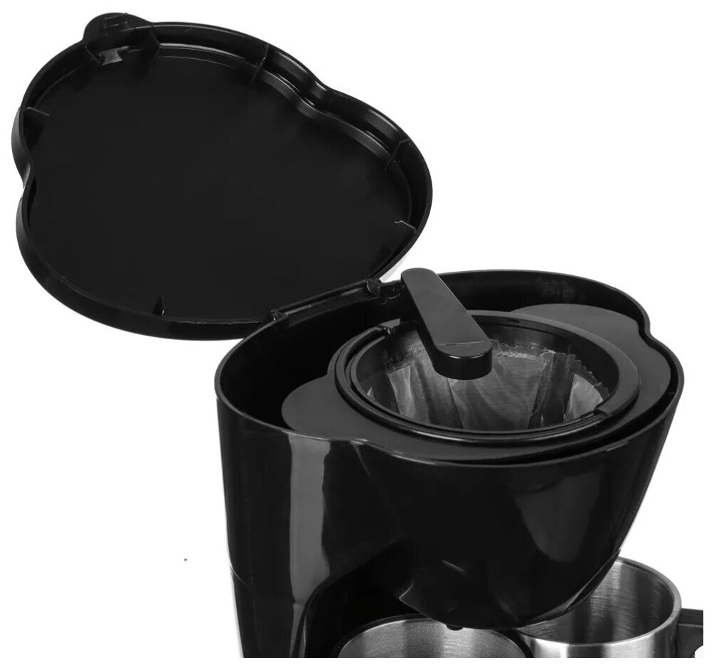 Кофеварка капельная с металлическими чашками 0,3л - фотография № 3