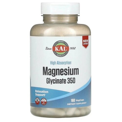 Капсулы KAL Magnesium Glycinate, Vegcaps , 260 г, 350 мг, 160 шт.