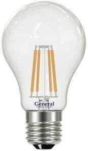 Светодиодная LED лампа General Lighting A60 E27 13W(1260lm) 4500K 4K 60x105 филамент (нитевидная) прозр. 646000