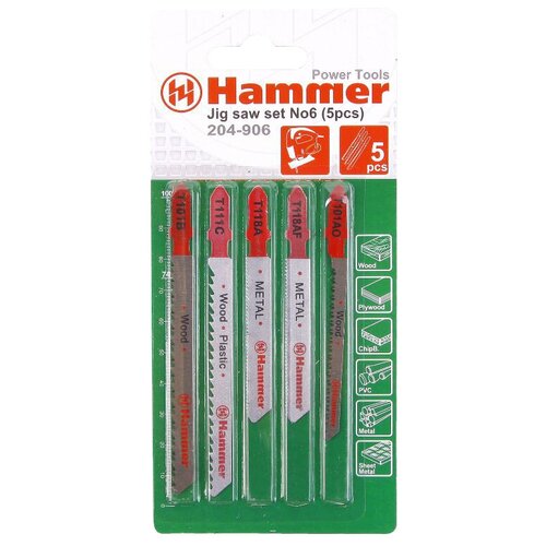 Набор пилок для электролобзика Hammer JG WD-PL-MT 204-906 5 шт.