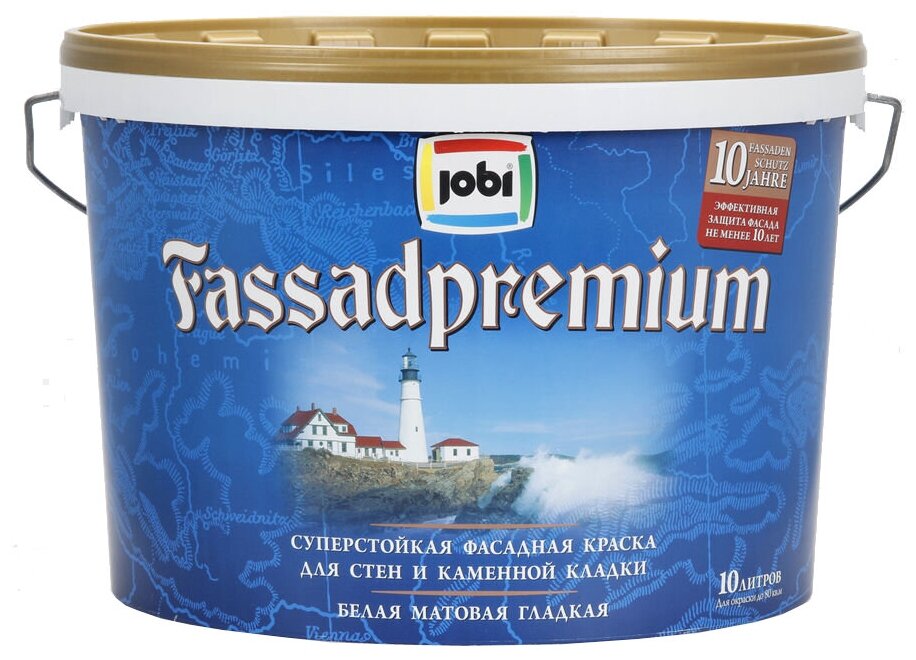 Краска фасадная Jobi Fassadpremium 10 л база A