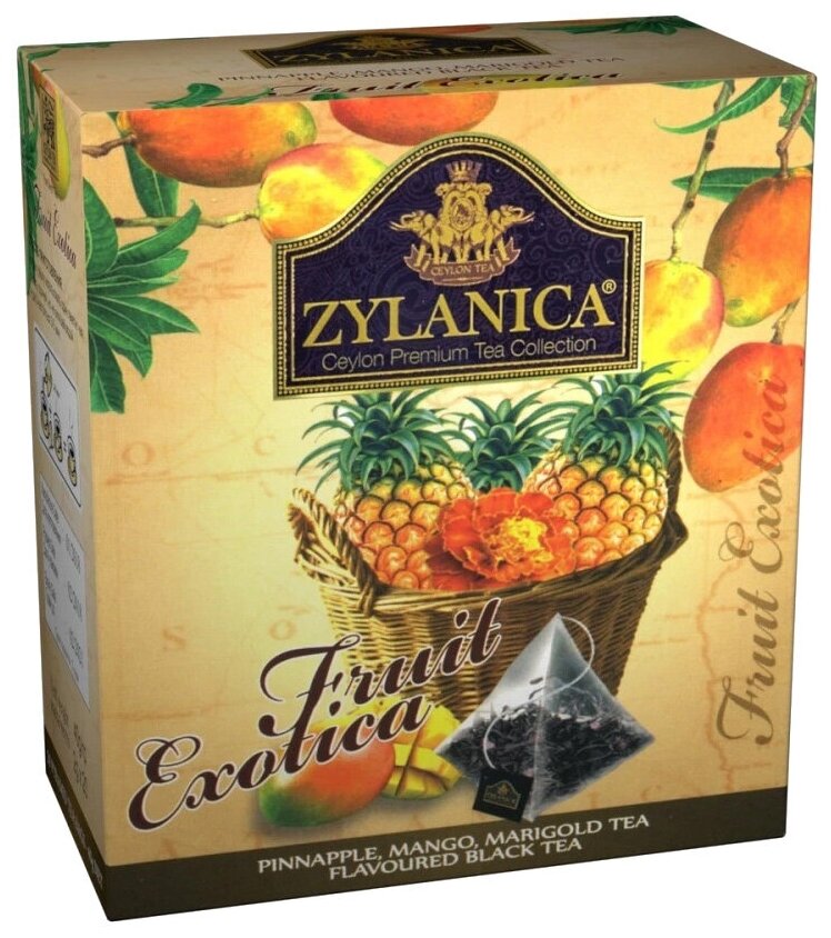 Чай черный Fruit Exotica в пирамидках с ананасом, манго, лепестками календулы 20 пак.*2 гр.