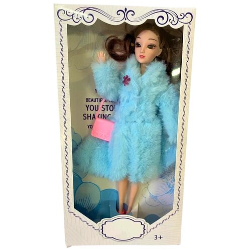 Кукла-модель «Инна» в шубе, цвет голубой