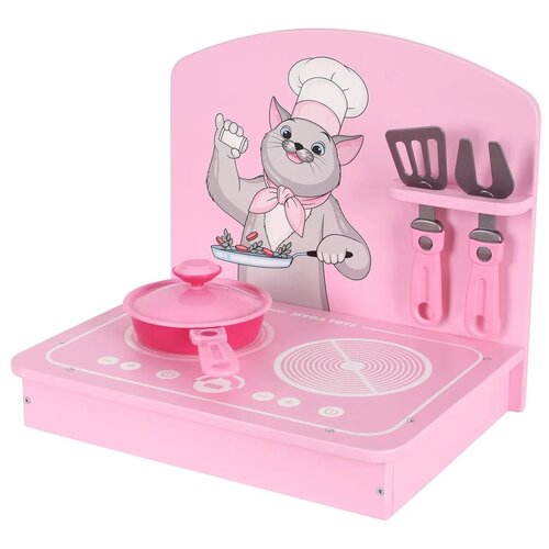 Кухня детская мини розовая 6 предметов