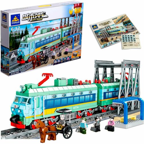 Конструктор Электропоезд Шаошань свет, звук 1162 детали игрушечная Железная дорога