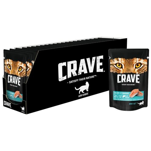 CRAVE Корм консервированный для взрослых кошек Лосось (пауч) 30х70гр