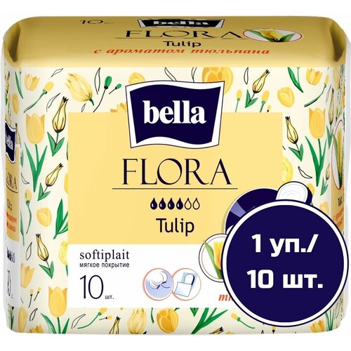 Bella прокладки Flora Tulip, 4 капли, 10 шт.