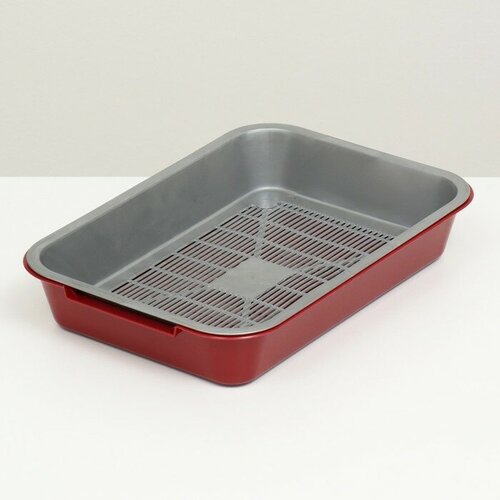 Туалет средний с сеткой 36 х 26 х 65 см серыйбордовый 554₽