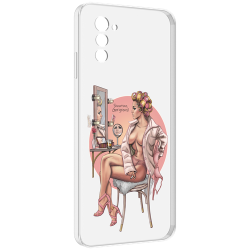 Чехол MyPads красивая-девушка-с-зеркалом женский для UleFone Note 12 / Note 12P задняя-панель-накладка-бампер