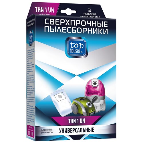 top house пылесборники thn 2515 e 8 шт Top House Пылесборники THN 1 UN, белый, 3 шт.