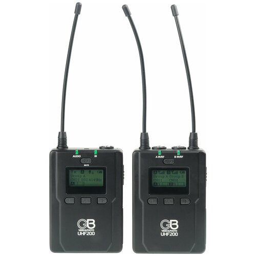Студийный комплект для звукозаписи петличный GreenBean RadioSystem UHF200 беспроводная, черный
