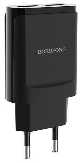 Зарядное устройство сетевое Borofone BA8A LePlug 2 USB 2.1A черный (84174)