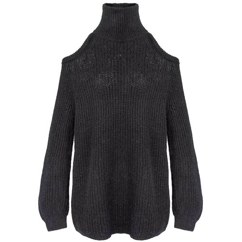 фото Свитер nude, открытые плечи, размер 42, черный