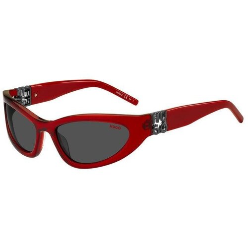 Солнцезащитные очки HUGO, прямоугольные, оправа: пластик, для мужчин, красный