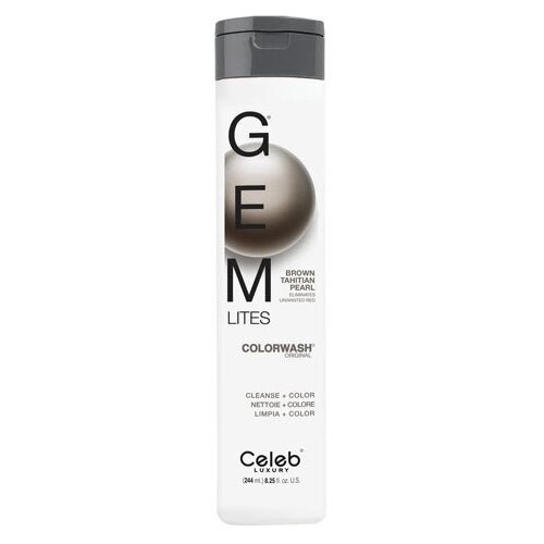 Celeb Luxury Gem Lites Colorwash: Красящий шампунь для яркости цвета (Gem Lites Shampoo), Brown Tahitian Pearl-Коричневый Жемчуг / 244 мл