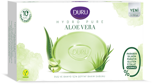 DURU Мыло кусковое Hydro Pure Aloe Vera, 3 шт., 150 г