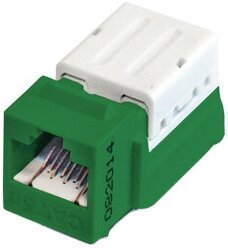 Hyperline KJNE-8P8C-C5e-90-GN Вставка Keystone Jack RJ-45(8P8C), категория 5e, 110 IDC, заделка с помощью NE-TOOL, зеленая