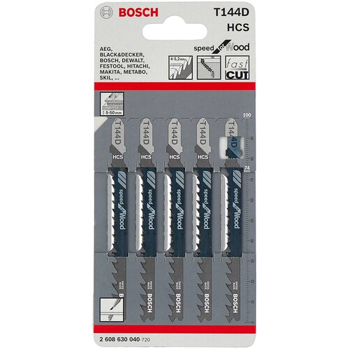 Набор пилок для ручного лобзика BOSCH 2608630040, 5 шт. набор пилок bosch 2607010148 10 шт