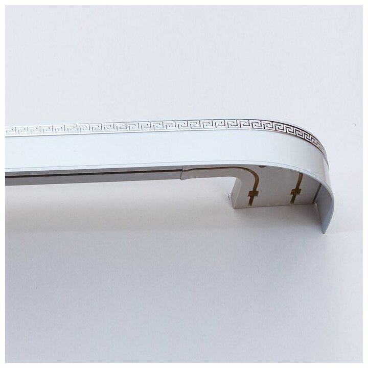 фото Магеллан Карниз двухрядный «Ультракомпакт. Лабиринт», 180 см, с декоративной планкой, цвет белый