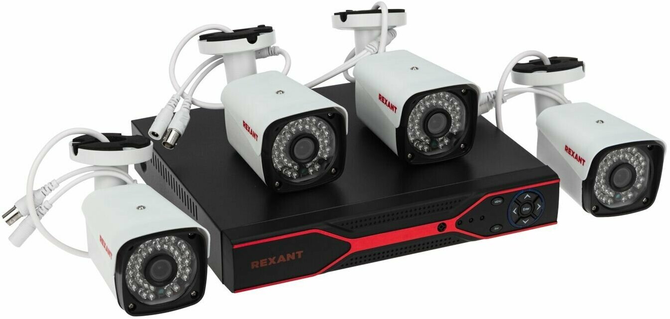 Комплект видеонаблюдения Rexant 4 наружные камеры AHD/5.0 1944P 45-0550