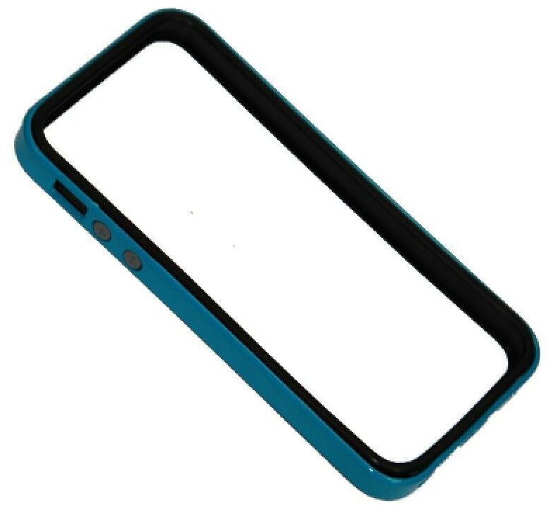 Чехол для iPhone 5/5s бампер пластиковый <голубо-черный>