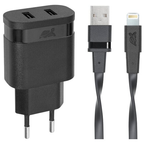 сетевое ЗУ RIVAPOWER VA 4125 WD2 белое 3,4 A/2USB с кабелем Mfi Lightning