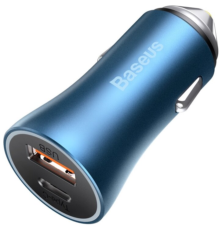 Зарядное устройство Baseus Golden Contactor Pro Dual Quick Charger Car Charger U+C 40W Blue CCJD-03