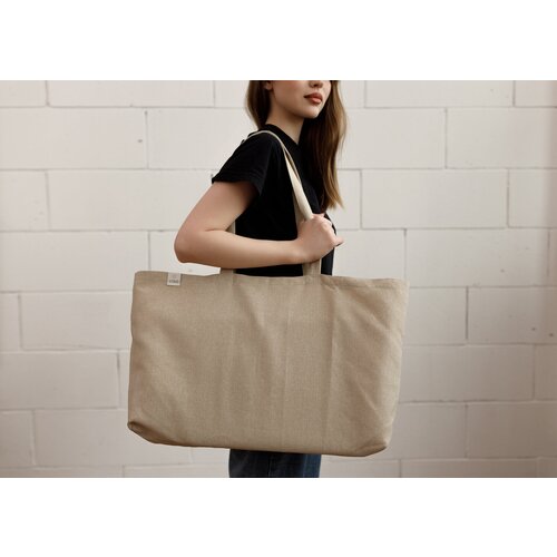 фото Сумка шоппер utro повседневная, полиэстер, бежевый