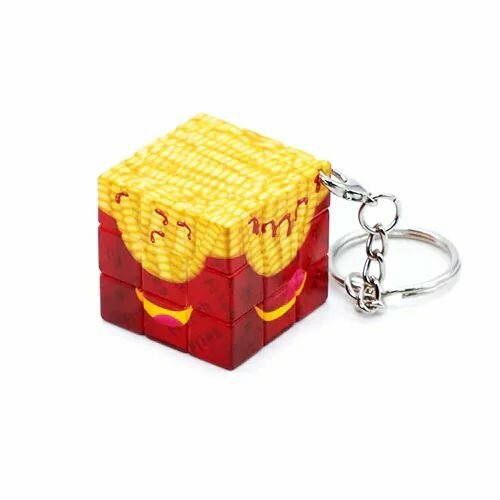 Брелок Кубик Рубика / Calvin's Puzzle Yummy French Fries 3x3 / Антистресс головоломка kids toys simulation french burger fries toy food fake toy play house toys french fries snack plate cut cheekle