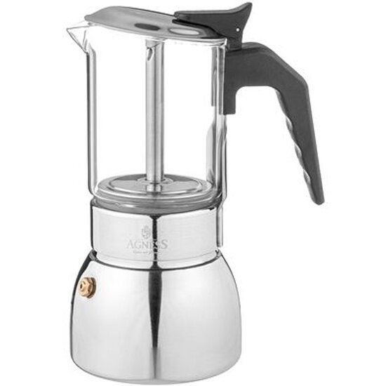 Кофеварка гейзерная Agness "verre" 200 мл. на 4 чашки
