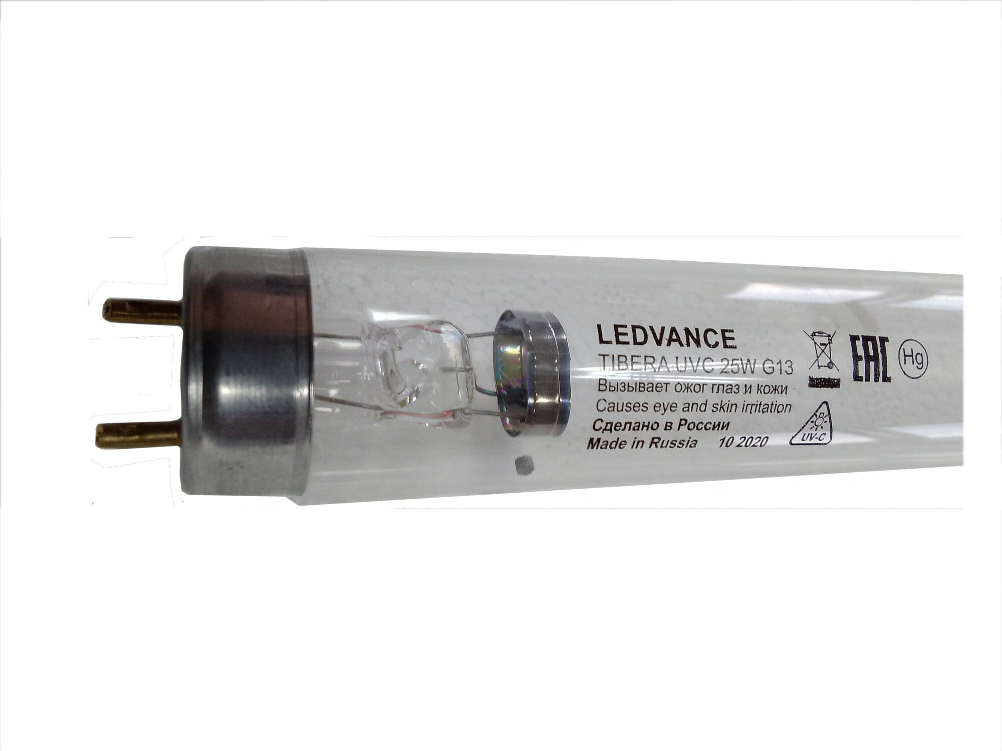 фото Лампа бактерицидная LEDVANCE TIBERA UVC 25W T8 G13 25Х1 для рециркуляторов "Витязь 01 ФК", Дезар-Кронт (мод. 200П, 400), стериализаторов Гейзер