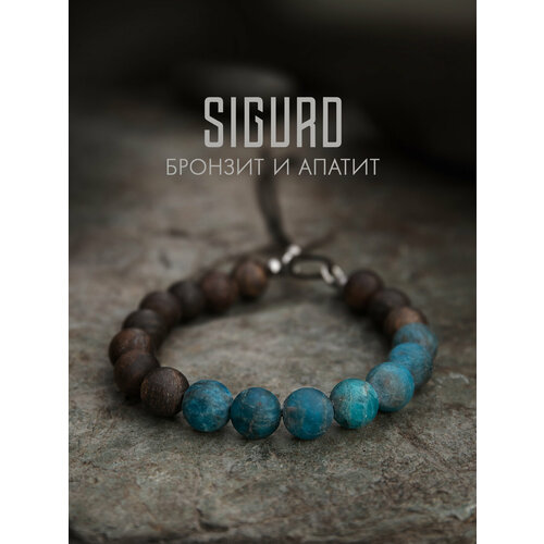 Браслет-нить SIGURD бронзит апатит 1 шт размер 22 см коричневыйсиний 2180₽