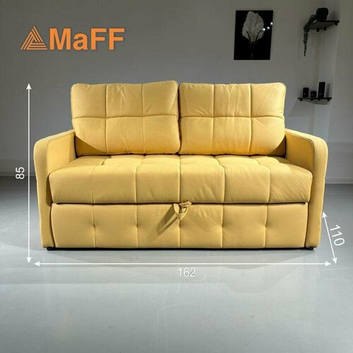Диван, Диван-кровать Палермо-1 жёлтая, механизм Евро-тройка, 162х110х82 см