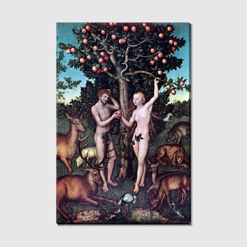 Картина на холсте Адам и Ева (Adam and Eve) Кранах Лукас Ста