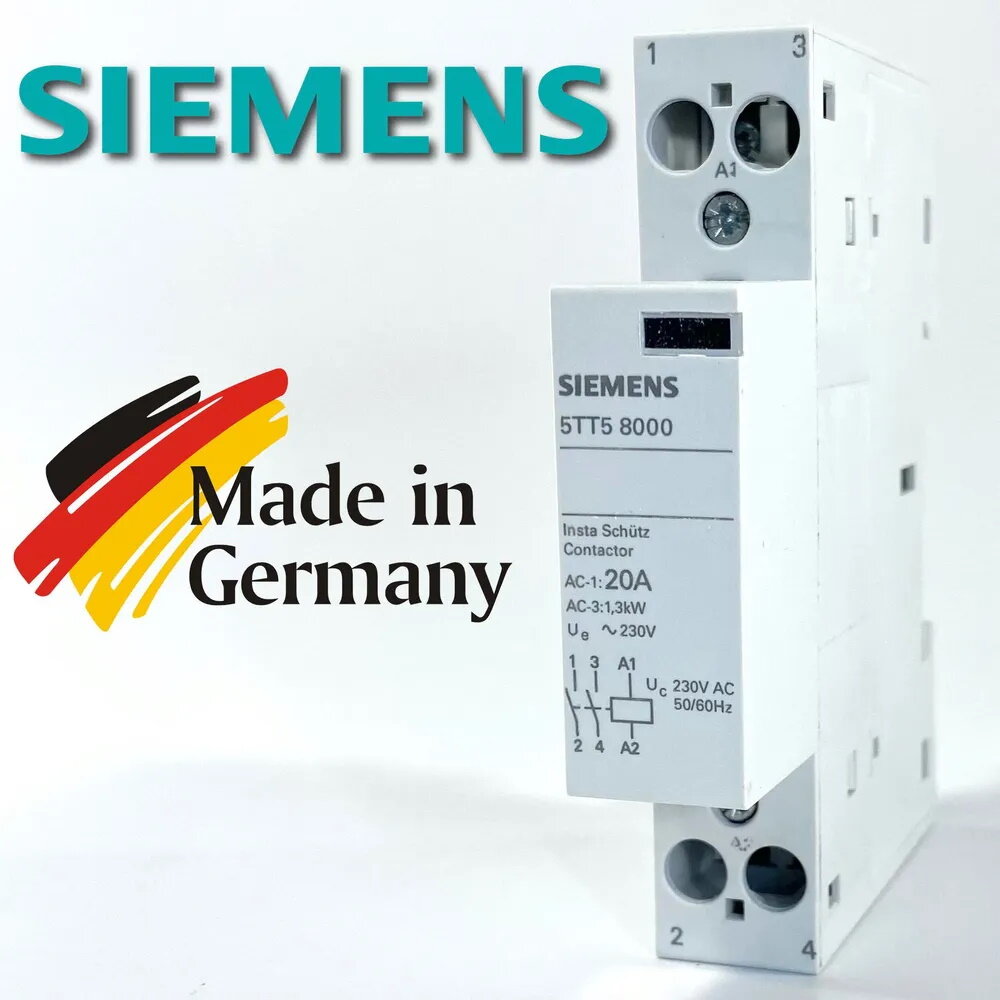 Контактор SIEMENS АС 230/230В 20 A 2 но 5TT58000