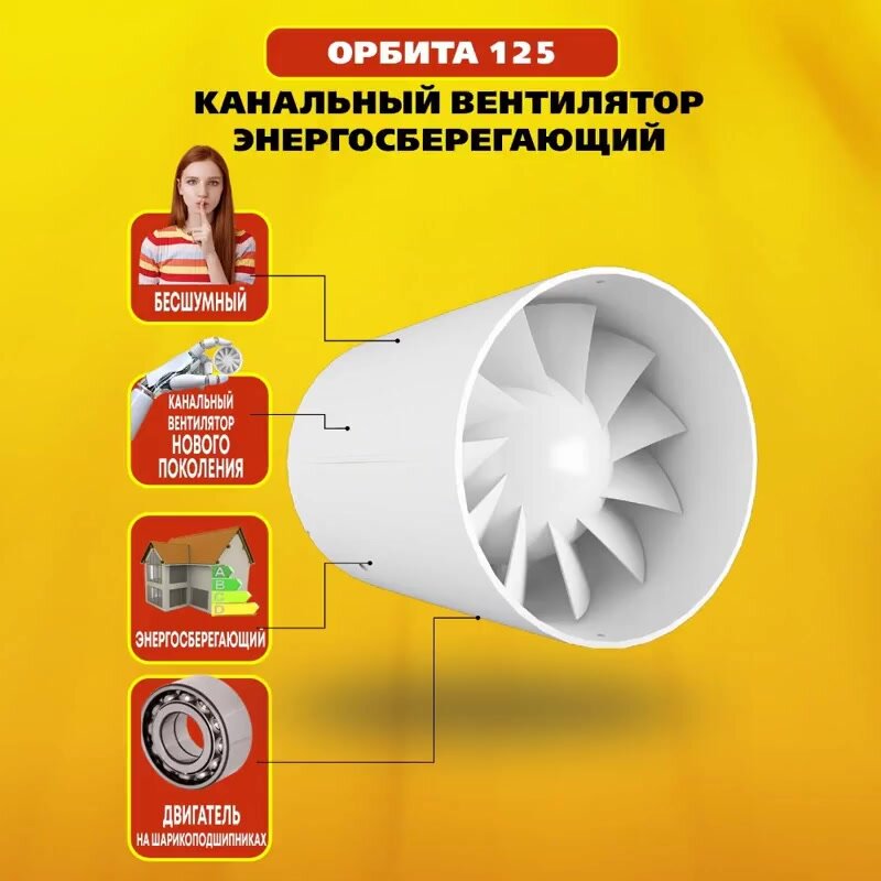 Вентилятор канальный РВС "Орбита" 125 — фото 1