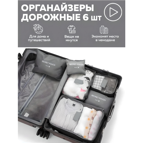 Органайзеры дорожные для путешествий в чемодан, в поездку (Серый)