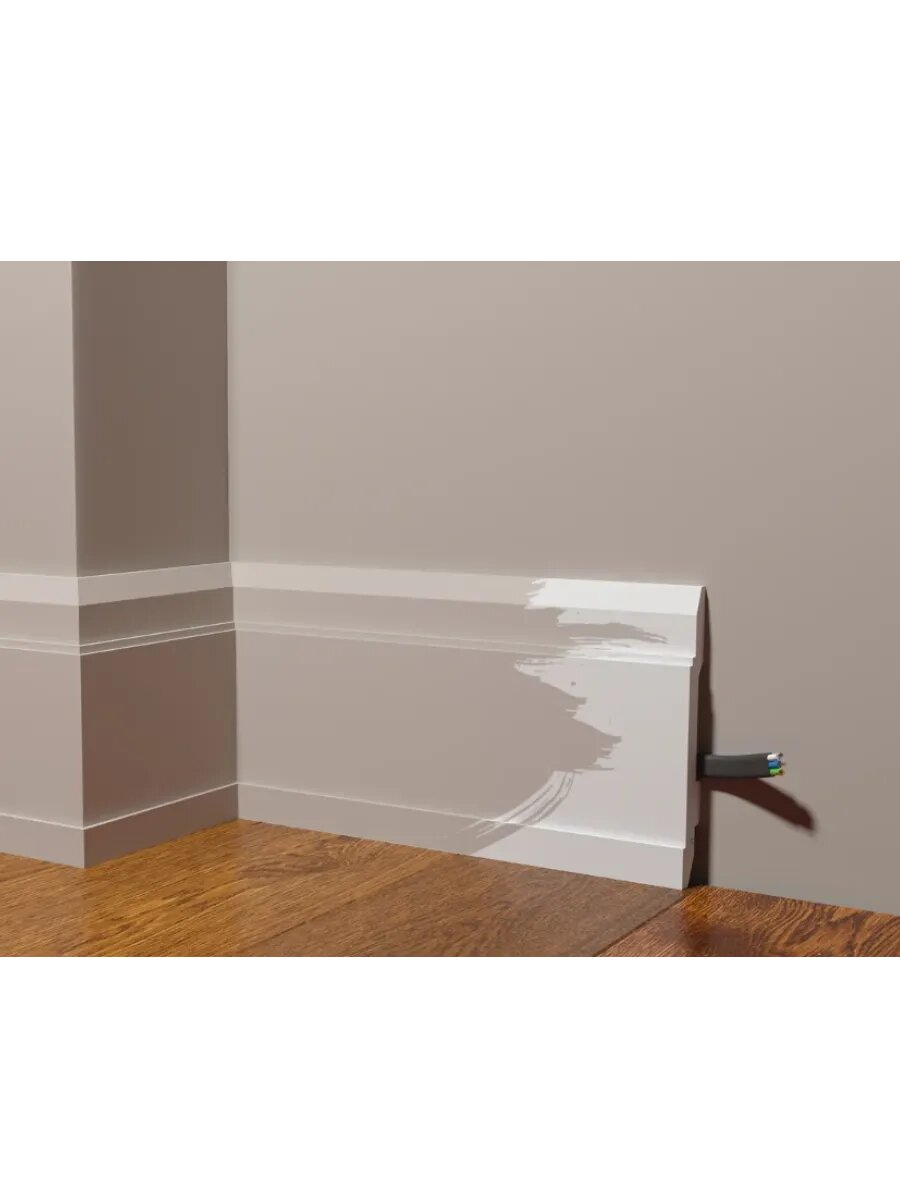 Плинтус напольный дюрополимер белый DD702 200х15х2.2 см