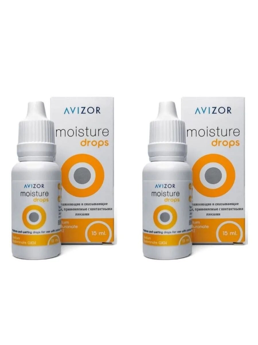 Капли д/линз avizor moisture drops 15мл 2 шт