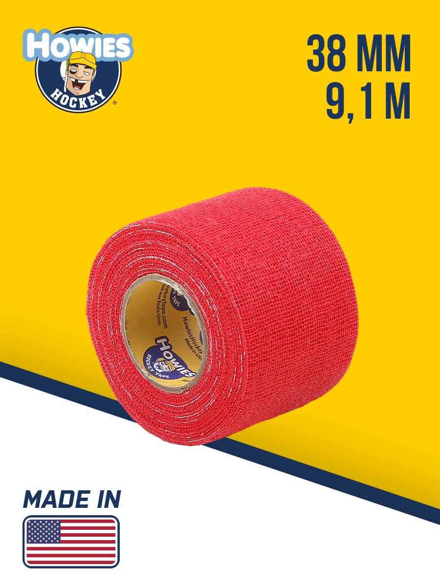 Грип-лента Howies, профессиональная нетянущаяся, красная, 38 мм x 9,1 м
