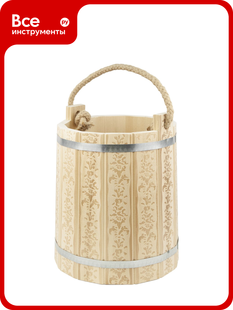 Ведро Банная линия 18 л тиснение arto 12-701
