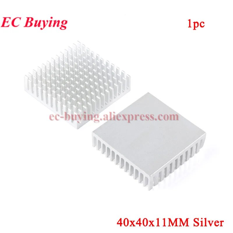 Алюминиевый радиатор 40x40x11mm Silver (20шт)