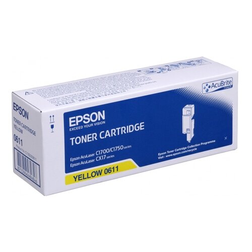 Epson C13S050611, 1400 стр, желтый тонер картридж булат s line s050613 для epson aculaser c1700 c1750 cx17 голубой 1400 стр