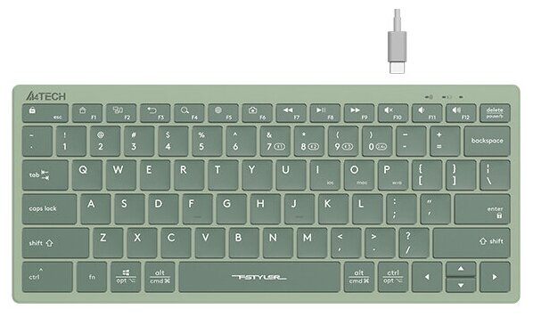 Клавиатура A4Tech Fstyler FBX51C зеленый USB беспроводная BT/Radio slim Multimedia