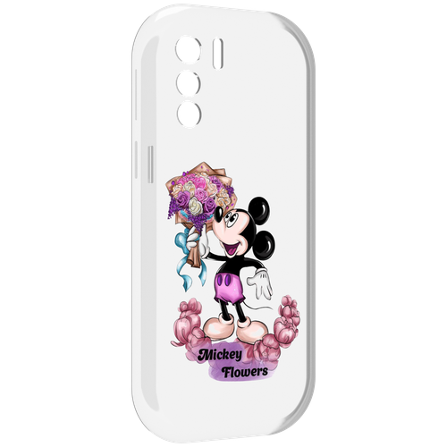 Чехол MyPads микки-с-цветами женский для UleFone Note 13P задняя-панель-накладка-бампер