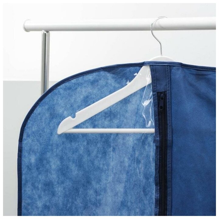 Чехол для одежды, 60×120 см, спанбонд, цвет синий - фотография № 2