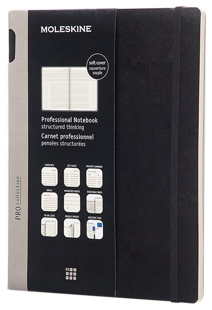 Блокнот Moleskine Professional Soft XL 190x250, 86 листов 406954PROPFNT4SBK