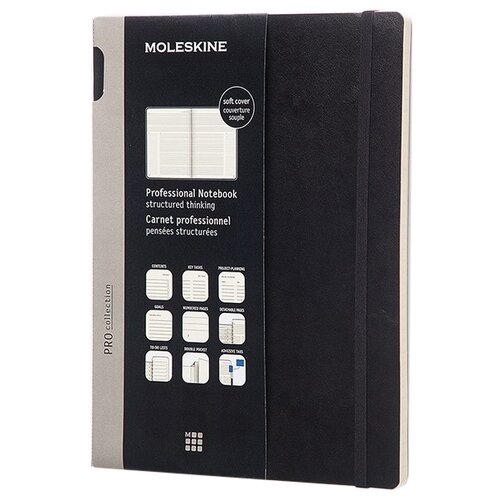 Блокнот Moleskine Professional Soft XL 190x250, 86 листов 406954PROPFNT4SBK, черный