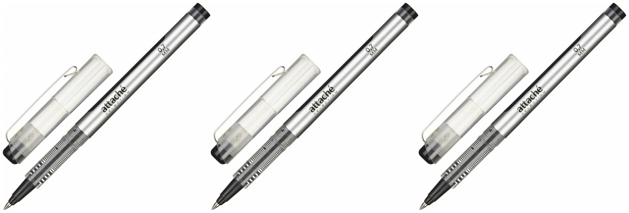 фото Attache selection Роллер Turbo 0,7мм черный, 3 шт.