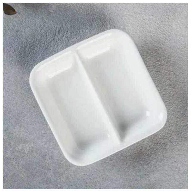 фото Соусник для соевого соуса и васаби, для суши, ( солонка перечница ) 7,5х7,5 Н 1,8 см, белая, фарфор